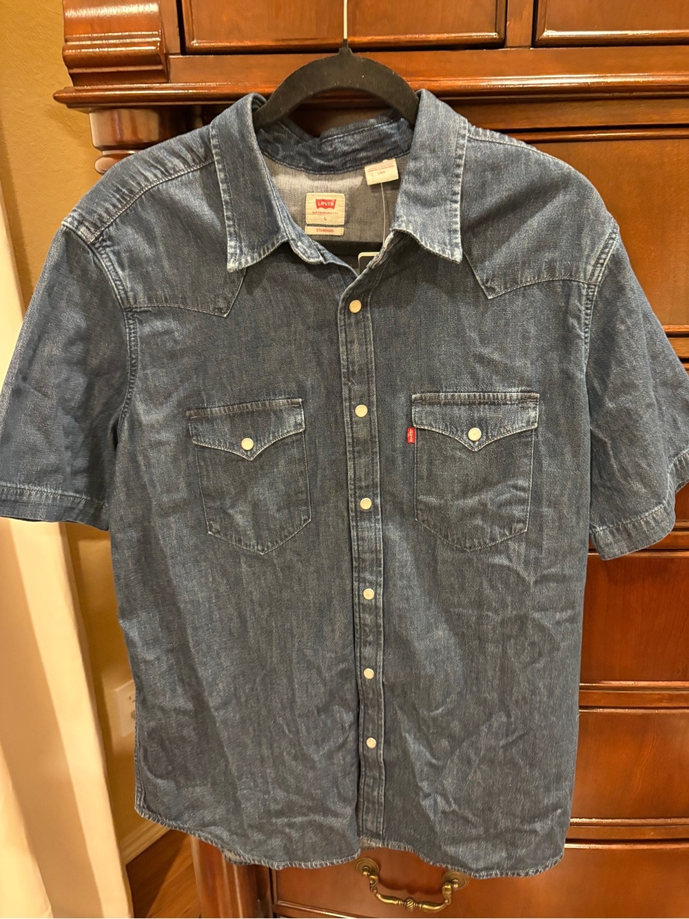 Levi's Men's Short-Sleeve Denim Western Shirt - Blue